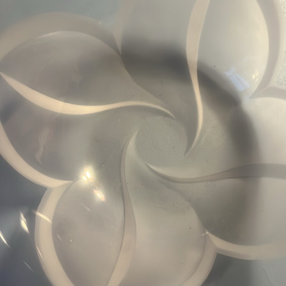 Vintage JG Durand 9 inch satin flower petal glass serving bowl